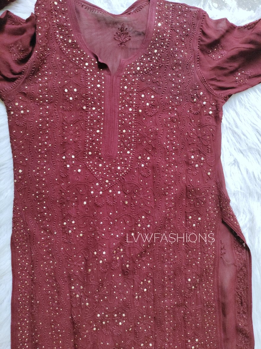 Luxurious LVW Fashion Pure Chikankari suits combo featuring intricate hand embroidery, perfect for elegant traditional wear.