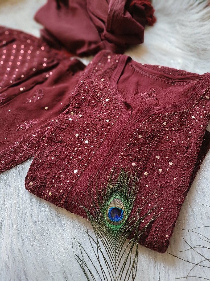 Pure Chikankari suits combo by LVW Fashion, showcasing intricate embroidery and elegant traditional suits for women.