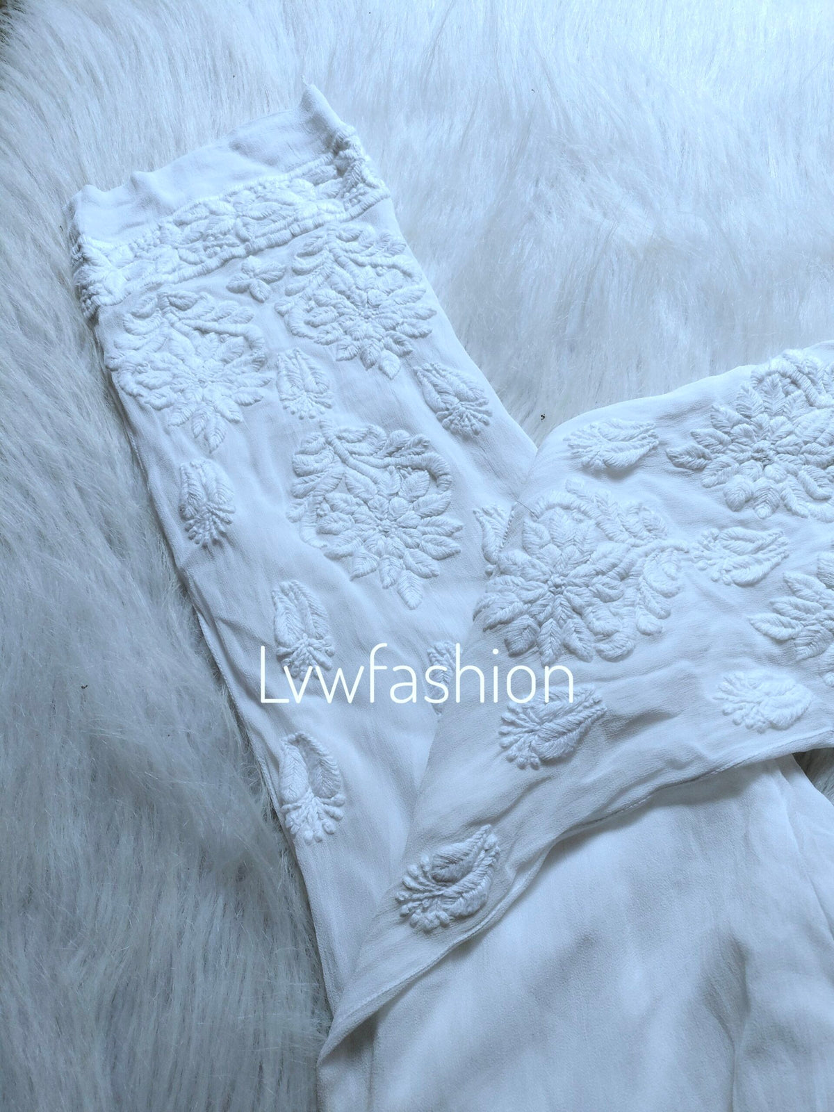 Luxurious LVW Fashion Pure Chikankari suits combo featuring intricate hand embroidery in soft pastel shades.