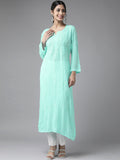 Rakul Inspired Look Premium Georgette Kurta by LVW Fashion with intricate Chikankari embroidery in a luxurious design.