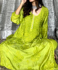 LVW Fashion Luxurious Chikankari red Muslin Eid collection silk palazzo set with shining fabric and intricate embroidery.