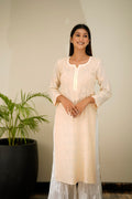 Resham premium georgette Chikankari kurta by LVW Fashion, featuring intricate embroidery and elegant design.