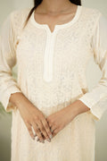 Resham premium georgette Chikankari kurta by LVW Fashion, showcasing intricate hand-embroidery and elegant design.