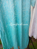 Beautiful premium georgette 3-piece set with resham thread embroidery by LVW Fashion Luxurious Chikankari.