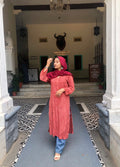 Luxurious LVW Fashion silk crepe Chikankari kurta with intricate embroidery and matching inner, perfect for elegant traditional wear.