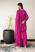 Luxurious LVW Fashion Tulip Tunic and Plazzos set in premium muslin silk with intricate Chikankari embroidery, in XXS size.