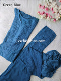 LVW Fashion Noor Kurta Sets in luxurious Georgette with intricate pure Chikankari, 3-piece set in Tyrian color.