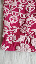Pink Tulip sleeveless long Chikankari Kurta in premium georgette with matching dupatta, designed by LVW Fashion Luxurious Chikankari.