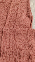 Chocolate shade Haniya Kurta in premium georgette with intricate long chikankari embroidery, paired with matching dupatta.
