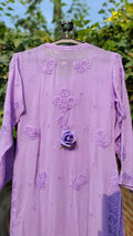 Lavender Rose premium georgette chikankari kurta with matching dupatta, luxurious embroidery, by LVW Fashion Luxurious Chikankari.