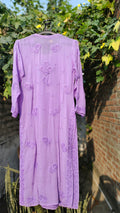 Lavender Rose premium georgette Chikankari kurta with matching dupatta, luxurious embroidery, and elegant traditional design.