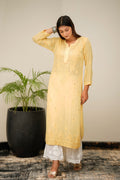 Zainab Premium Georgette Chikankari Kurta with matching dupatta in elegant embroidery, by LVW Fashion Luxurious Chikankari.
