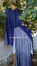 Yankees Blue Premium Georgette Neck Booties 3-piece set by LVW Fashion featuring luxurious chikankari embroidery.