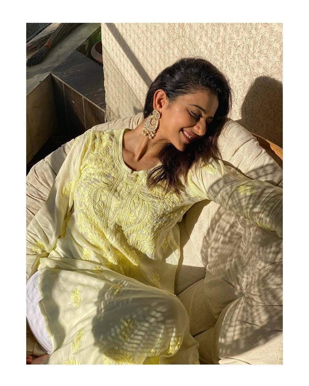 Luxury LVW Fashion Georgette Kurta with intricate Chikankari embroidery and matching slip, showcasing traditional craftsmanship.
