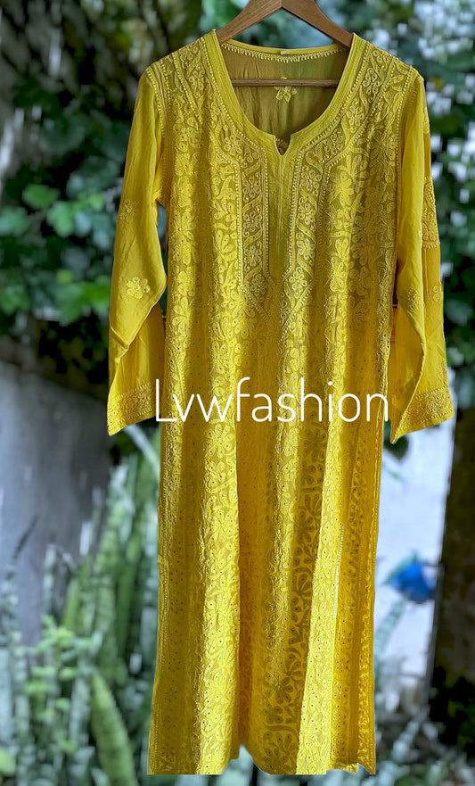 Beautiful Premium Georgette kurta Chikankari & Kamdani With Slip