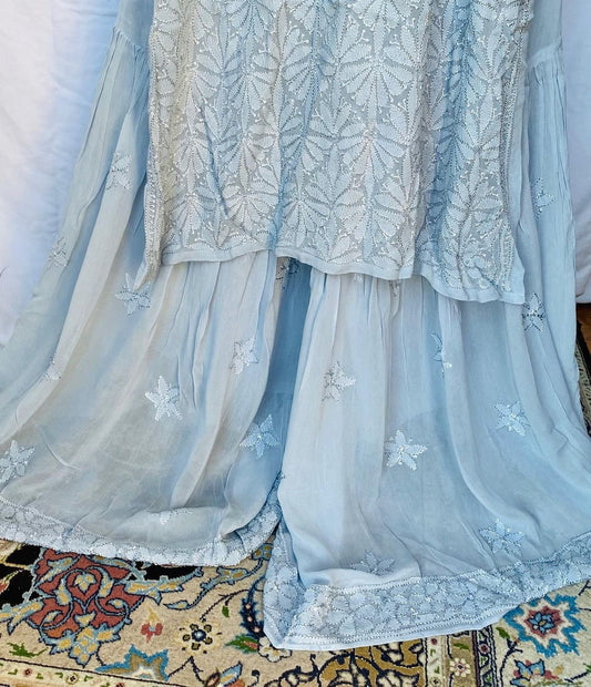 Premium Georgette 3 Piece Set of chikankari