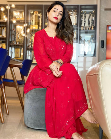 celebrity Inspired Look Premium Georgette Tunic Gharara Set
